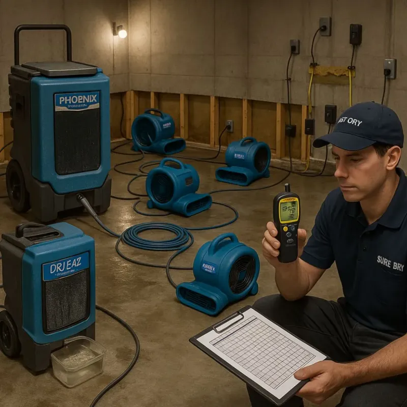 Structural Drying and Dehumidification process in Belleair, FL